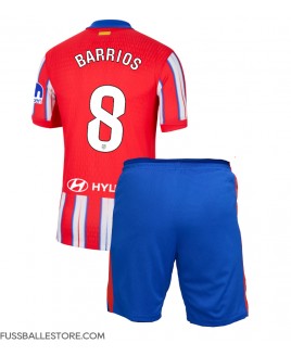 Günstige Atletico Madrid Pablo Barrios #8 Heimtrikotsatz Kinder 2024-25 Kurzarm (+ Kurze Hosen)